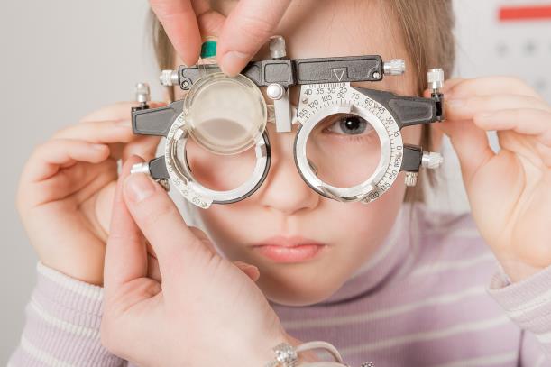 child getting an eye test